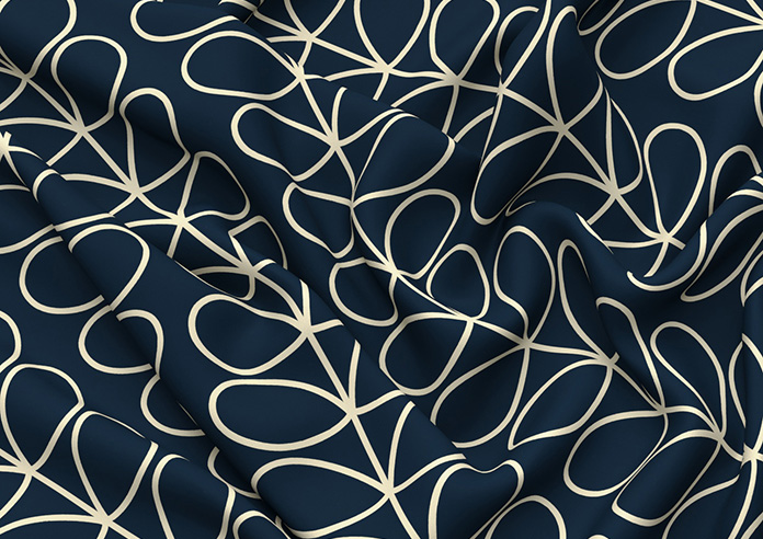 Orla Kiely Linear Stem, Navy Whale - Made to Measure Curtains - Image 4